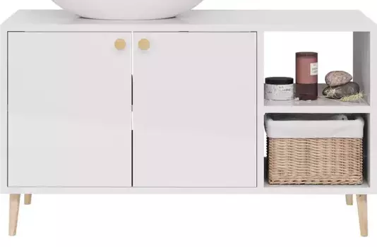 Тумба под раковину «Dreja» Luno 100 белая глянцевая