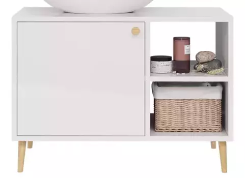 Тумба под раковину «Dreja» Luno 80 белая глянцевая