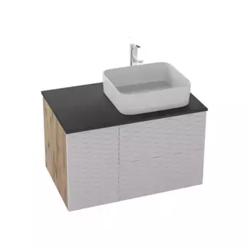 Тумба под раковину «Grossman» Альба 80 подвесная белая/веллингтон правая