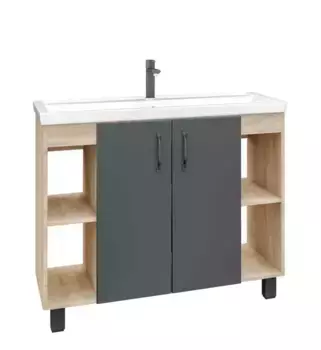 Тумба под раковину «Grossman» Флай 100 серая/дуб сонома