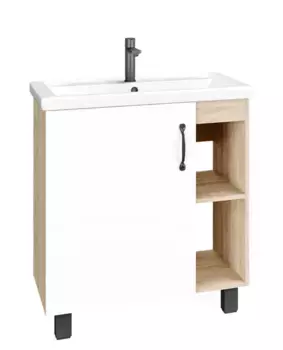 Тумба под раковину «Grossman» Флай 70 белая/дуб сонома левая