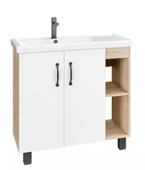 Тумба под раковину «Grossman» Флай 80 белая/дуб сонома