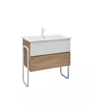 Тумба под раковину «Grossman» Солис 85 белая/дуб сонома