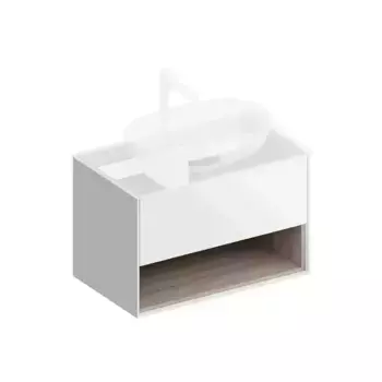 Тумба под раковину «Kerama Marazzi» Plaza Modern 80 подвесная белая/дуб Орегон