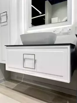 Тумба под раковину«La Fenice» Cubo 90 (под столешницу с раковиной) подвесная Bianca/ручки Cromo