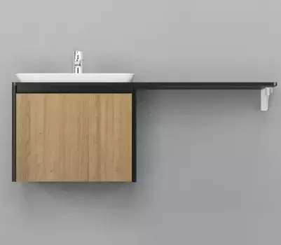 Тумба под раковину «Velvex» Klaufs 56 с ящиком подвесная шатанэ/чёрная