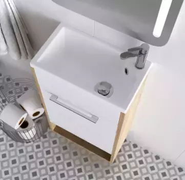 Тумба с раковиной «1Marka» Lira 40Н 1д (Mimi 40) дуб Сонома правая