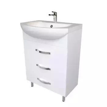 Тумба с раковиной «1Marka» Вита 65Н 3я (Балтика 65) белый глянец