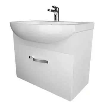 Тумба с раковиной «1Marka» Вита 65П 1я (Балтика 65) подвесная белый глянец