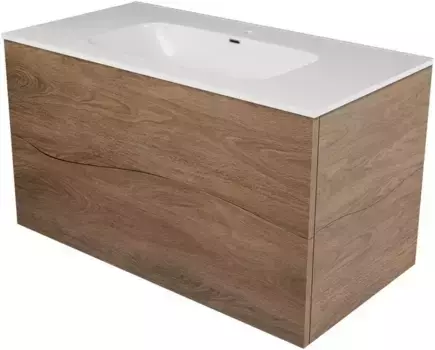 Тумба с раковиной «Allen Brau» Glority 90 1.35001.NW подвесная дуб антик