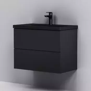 Тумба с раковиной «Am.Pm» Gem 75 (Gem 76/42) подвесная чёрный матовый