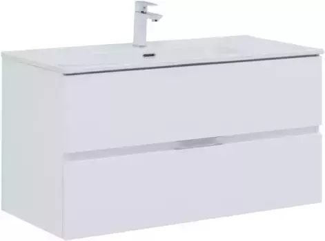 Тумба с раковиной «Aquanet» Алвита new 100 (Flat 100) подвесная белая матовая