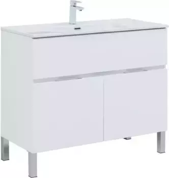 Тумба с раковиной «Aquanet» Алвита new 100 (Flat 100) белая матовая