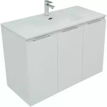 Тумба с раковиной «Aquanet» Алвита new 100 с 3 дверцами (Flat 100) подвесная белая матовая