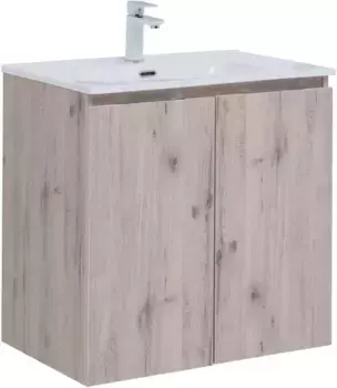 Тумба с раковиной «Aquanet» Алвита new 70 с дверцами (Flat 70/46) подвесная дуб веллингтон белый