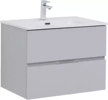 Тумба с раковиной «Aquanet» Алвита new 70 с ящиками (Flat 70/46) подвесная серый матовый