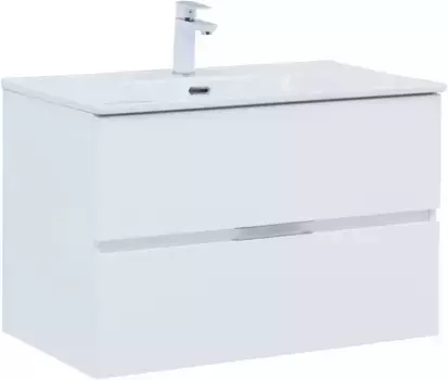 Тумба с раковиной «Aquanet» Алвита new 80 (Flat 80) подвесная белая матовая