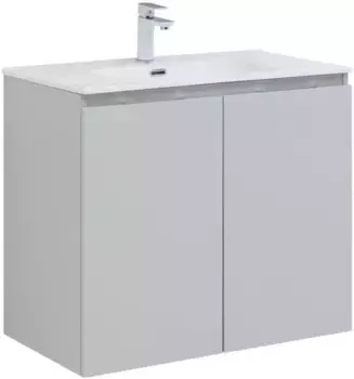 Тумба с раковиной «Aquanet» Алвита new 80 с 2 дверцами (Flat 80) подвесная серая матовая
