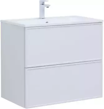 Тумба с раковиной «Aquanet» Арт 75 (Арт 75) белая матовая