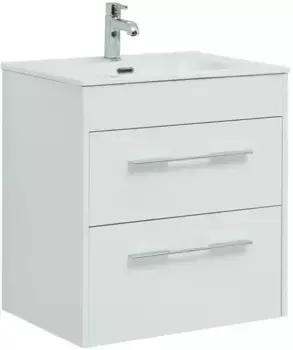 Тумба с раковиной «Aquanet» Августа 60 (2 ящика) (Flat 60) подвесная белая