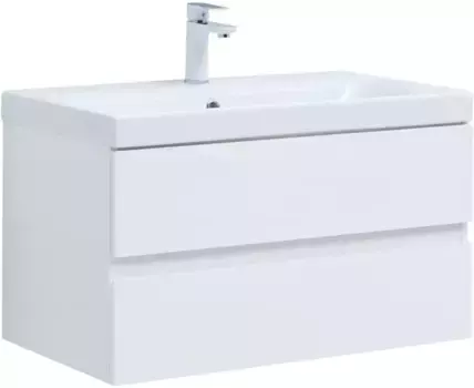 Тумба с раковиной «Aquanet» Беркли 80 (Moduo 80) подвесная белый глянец