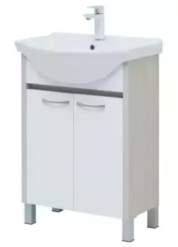 Тумба с раковиной «Aquanet» Донна 60 с 2 дверцами (Shenxin 60 0060) белый/белый дуб