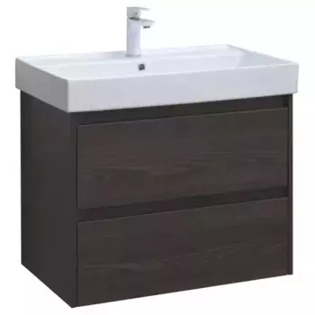 Тумба с раковиной «Aquanet» Nova Lite 75 (Латина 75) подвесная дуб чёрный