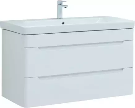 Тумба с раковиной «Aquanet» София 105 с 2 ящиками (Luxury 105) подвесная белый глянец