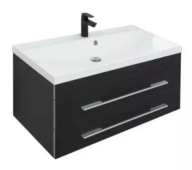 Тумба с раковиной «Aquanet» Верона 90 New (Нота 90 New) подвесная чёрная матовая
