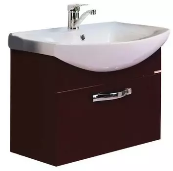 Тумба с раковиной «Aquaton» Ария 50 (Смайл 50) подвесная тёмно-коричневая