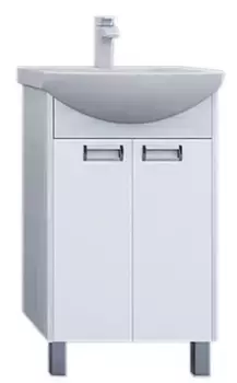 Тумба с раковиной «Aquaton» Бекка 50 (Смайл 50) белая/дуб Сомерсет