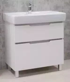 Тумба с раковиной «Aquaton» Дакота 80 (Тигода 80) белая/выбеленое дерево