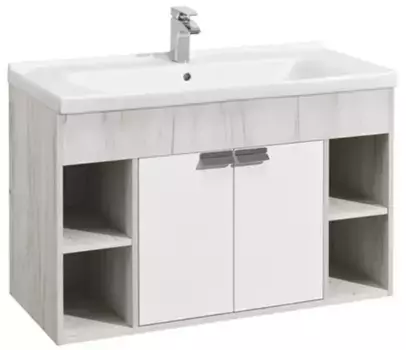 Тумба с раковиной «Aquaton» Флай 100 (Миранда 100) подвесная белая/дуб крафт