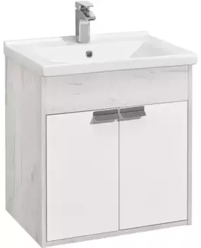 Тумба с раковиной «Aquaton» Флай 60 (Миранда 60) подвесная белая/дуб крафт