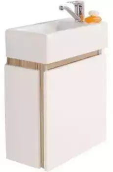 Тумба с раковиной «Aquaton» Эклипс 46 М (Эрис 46) подвесная белая/эбони светлый левая