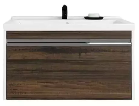 Тумба с раковиной «Aquaton» Капри 80 (Миранда 80) подвесная таксония тёмная/белая