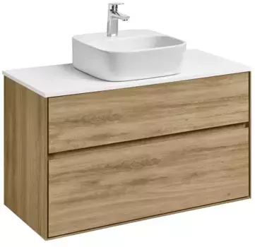 Тумба с раковиной «Aquaton» Либерти 100 (Одри 42/42) 1A281103LY010) подвесная дуб эльвезия