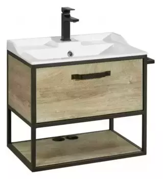 Тумба с раковиной «Aquaton» Лофт Фабрик 65 (Фабиа 65) подвесная дуб Эндгрейн