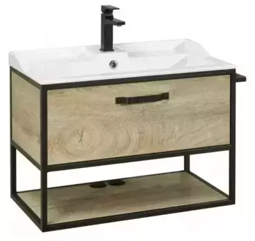 Тумба с раковиной «Aquaton» Лофт Фабрик 80 (Фабиа 80) подвесная дуб Эндгрейн