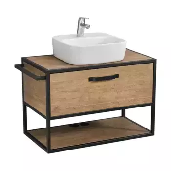 Тумба с раковиной «Aquaton» Лофт Фабрик 80 (Одри 42/42) подвесная дуб Кантри