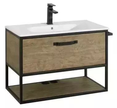 Тумба с раковиной «Aquaton» Лофт Фабрик 80 (Victoria Nord 80) подвесная дуб Кантри