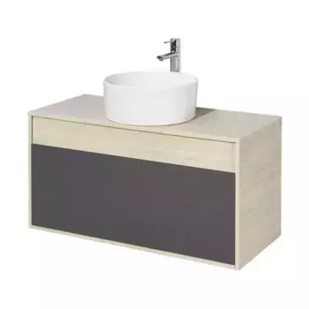 Тумба с раковиной «Aquaton» Лофт Урбан 100 (Mila 40) подвесная графит/дуб орегон