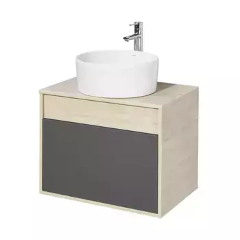 Тумба с раковиной «Aquaton» Лофт Урбан 65 (Mila 40) подвесная графит/дуб орегон