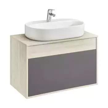 Тумба с раковиной «Aquaton» Лофт Урбан 80 (Одри 62/42) подвесная графит/дуб орегон