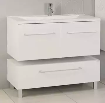 Тумба с раковиной «Aquaton» Мадрид 100 М с 2 ящиками (Премьер 100М) подвесная белая