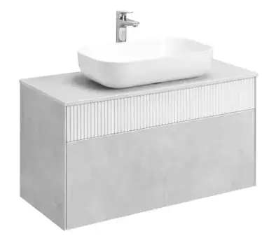 Тумба с раковиной «Aquaton» Марбл 100 (Лола 60) подвесная Слэйт-белый матовый