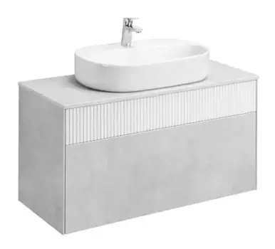 Тумба с раковиной «Aquaton» Марбл 100 (Одри 62/42) подвесная Слэйт-белый матовый