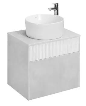 Тумба с раковиной «Aquaton» Марбл 60 (Mila 40) подвесная Слэйт-белый матовый