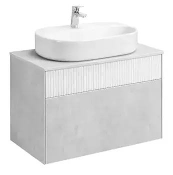 Тумба с раковиной «Aquaton» Марбл 80 (Одри 62/42) подвесная Слэйт-белый матовый