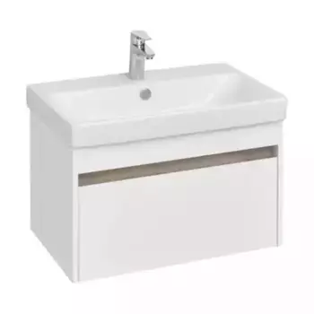 Тумба с раковиной «Aquaton» Марти 80 (Адриана 80) подвесная белый глянец/дуб Эдгрейн